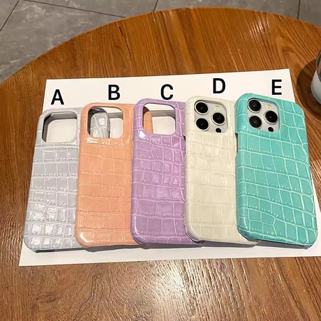 S74691 クロコ風レザータッチiPhoneケース