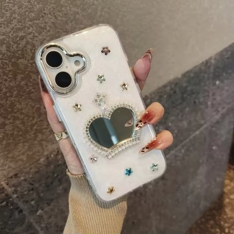 K22756 きらめきハートミラーの王冠iPhoneケース