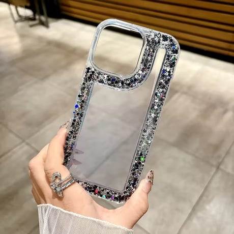 L62248 キラめきラメフレームiPhoneケース
