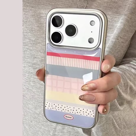 S75106 パステルミックスストライプ iPhoneケース