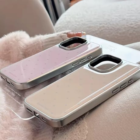 S74751 Heart Dot Glossy iPhoneケース