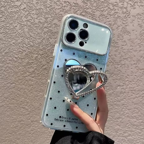 【即納商品】K23092 ハートミラースタンドiPhoneケース
