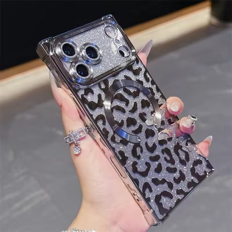 S75054 Glitter Leopard MagSafe対応ケース
