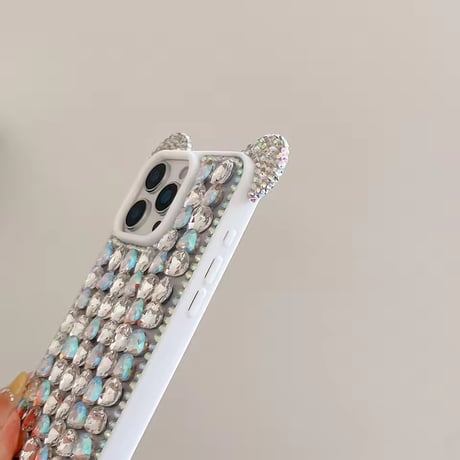 K22958 ビジューベア ストラップ付き iPhoneケース