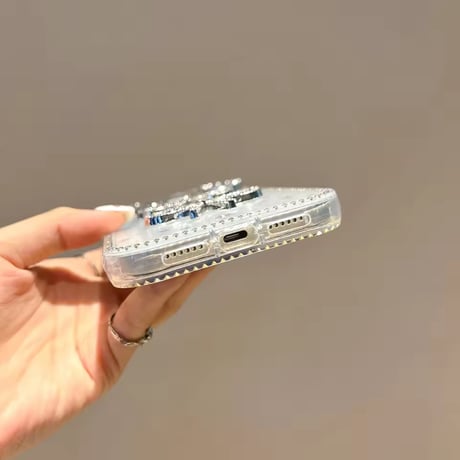 L62342 リボンスターグリッターiPhoneケース