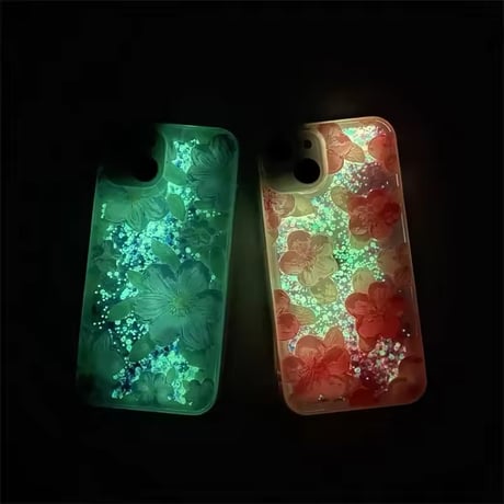 S74491 グリッターフラワーiPhoneケース