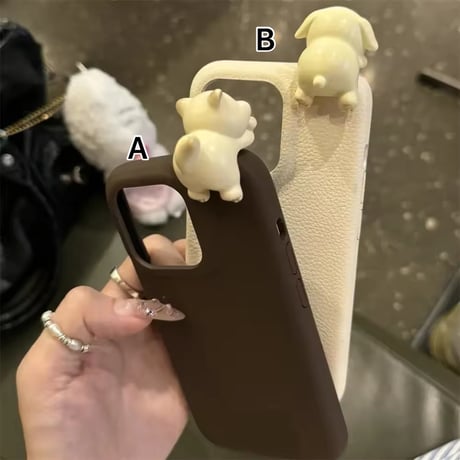 S74576 ちょこんと癒しアニマルiPhoneケース