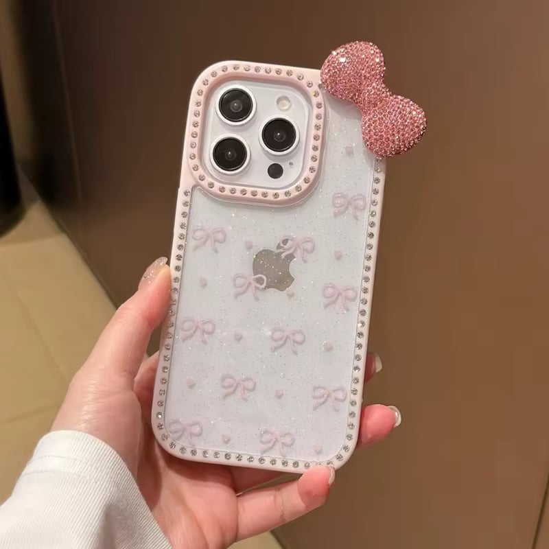 L62218 きらきらリボン付きクリアiPhoneケース | nanomita