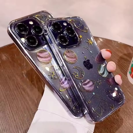 L62409 スター＆プラネット クリアiPhoneケース