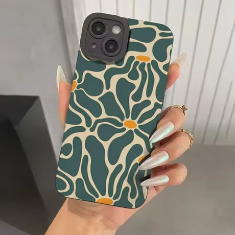 S75011 レトロフラワーアート iPhoneケース