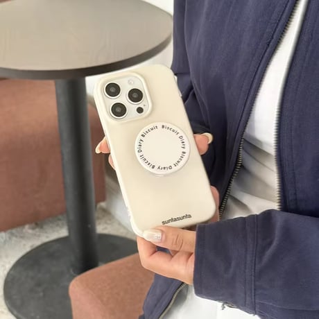 K22742 くすみカラーのマットスタンドiPhoneケース
