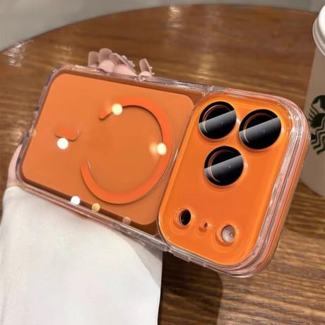 L62431 カラーフレームMagSafe対応クリアiPhoneケース