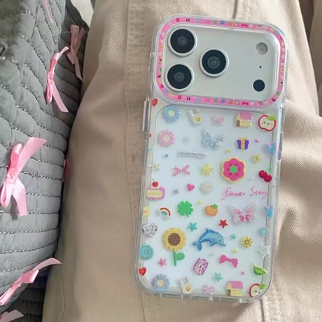 L62437きらめきモチーフコラージュiPhoneケース
