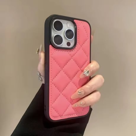 S75599 キルティングレザー風 iPhoneケース