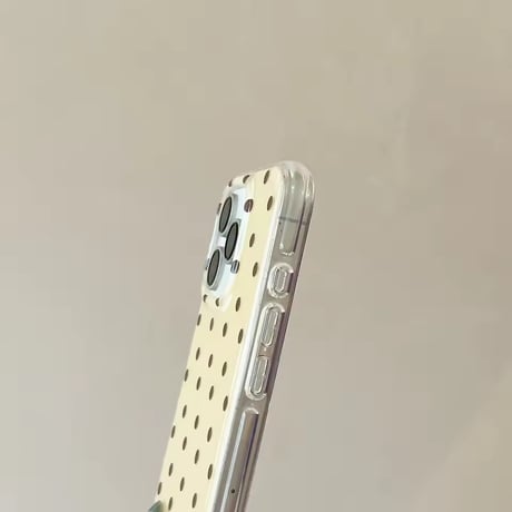 S75036 くすみドットクリア iPhoneケース