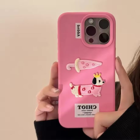 S75112 ダックスのゆるピンク iPhoneケース
