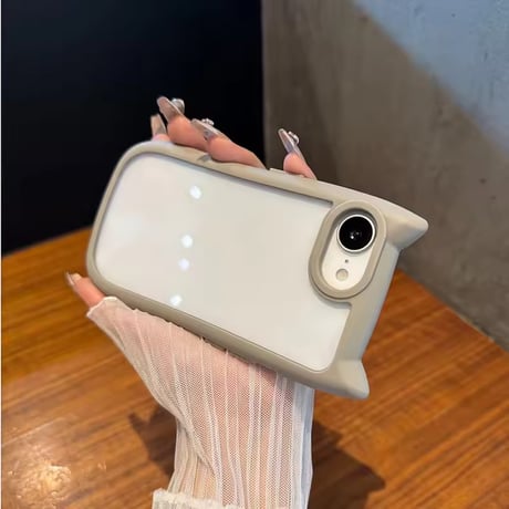 L62230 くすみカラーのマットフレームiPhoneケース
