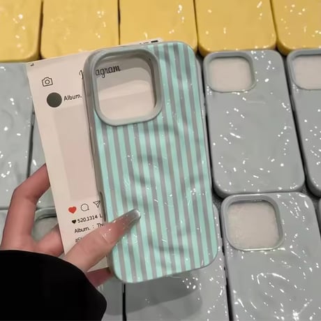 S75684 パステルストライプ iPhoneケース