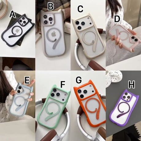 L62435 ねこみみMagSafeリングiPhoneケース