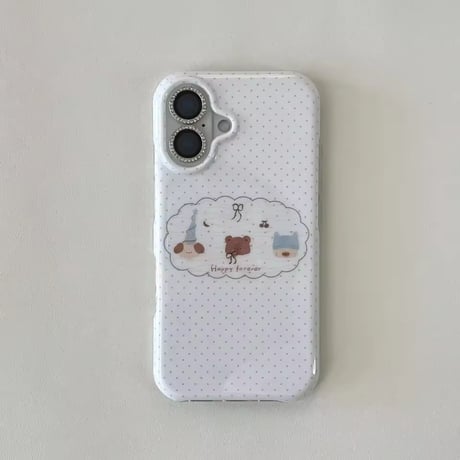 S75481 ゆるくまドットチャームiPhoneケース