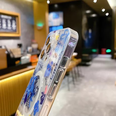 L62240 MagSafe対応 ボタニカルフラワーiPhoneケース