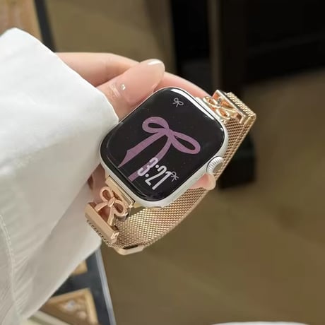 N00208 リボンチャームメッシュ Apple Watchベルト