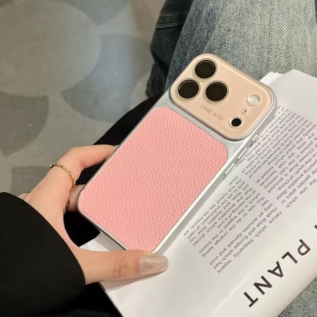 S75237 レザーパネル バイカラーiPhoneケース
