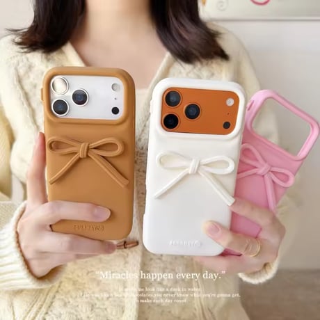 K23030 ハートチャーム付きリボンiPhoneケース