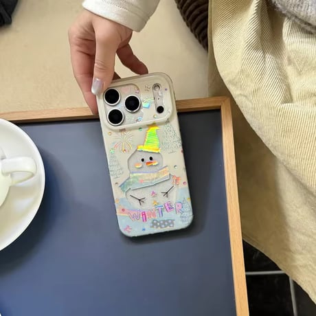 S75151 キラきゅんスノーマン iPhoneケース（チャーム付き）