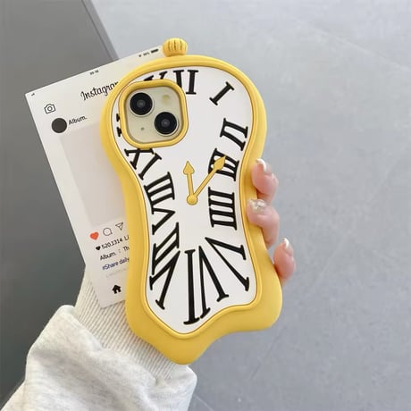 S74492 ゆがみ時計のiPhoneケース
