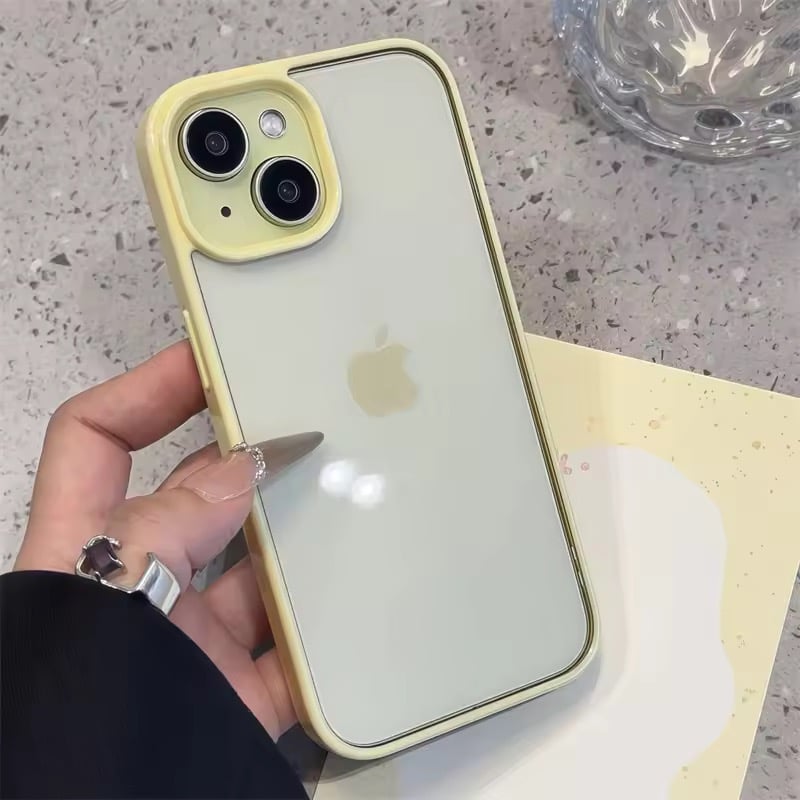 L62274 ふちどりカラーのクリアiPhoneケース | nanomita