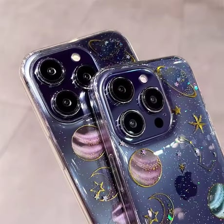 L62409 スター＆プラネット クリアiPhoneケース