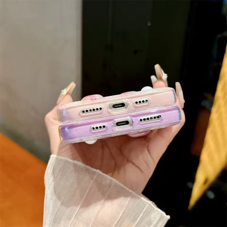 L62353 ぷっくりグリッターハート iPhoneケース