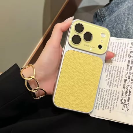 S75237 レザーパネル バイカラーiPhoneケース