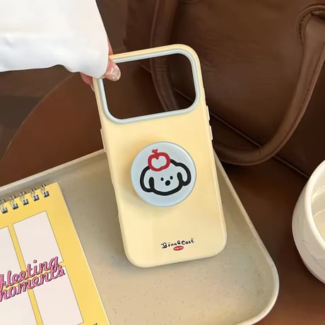 K23176 どうぶつグリップ付き パステル iPhoneケース