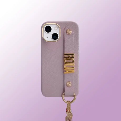 K22414  カスタムネーム ストラップ付きiPhoneケース