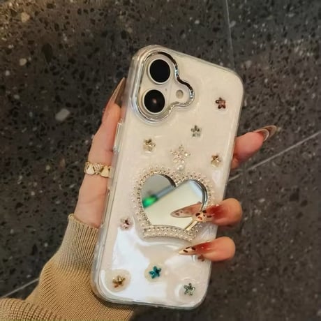 K22756 きらめきハートミラーの王冠iPhoneケース