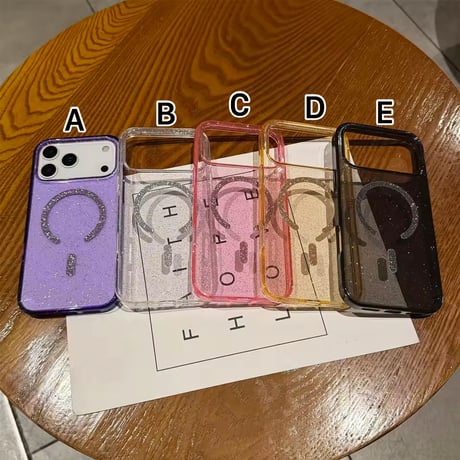 L62432 グリッターMagSafeクリアiPhoneケース