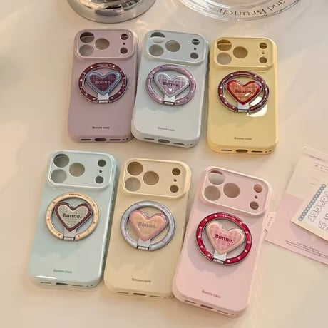 K23025 ハートソケット付き パステルiPhoneケース