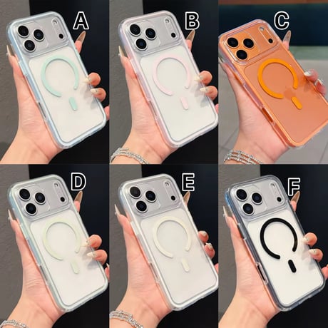 L62402 カラーマグリングクリアiPhoneケース
