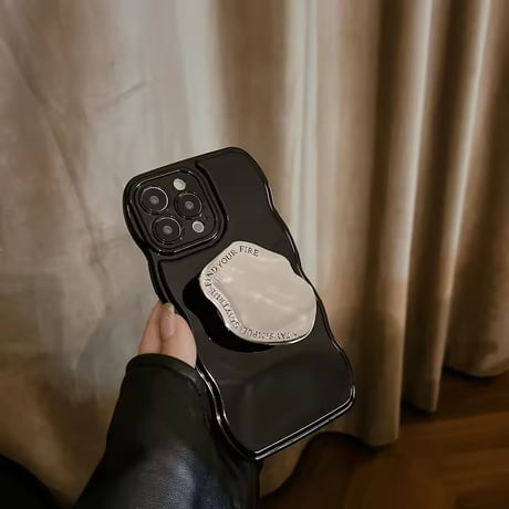 K22954 メタルプレートグリップ ウェーブミラー iPhoneケース