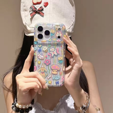 L62388 ゆめかわアニマル パステルクリアiPhoneケース