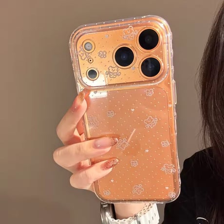 L62406 くまちゃんドットクリアiPhoneケース