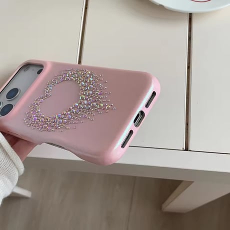 S75139 キラキラハートストーン iPhoneケース