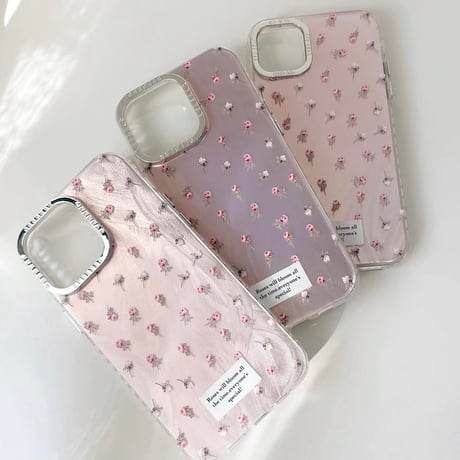 S73974  きらめきローズのピンクグラデiPhoneケース