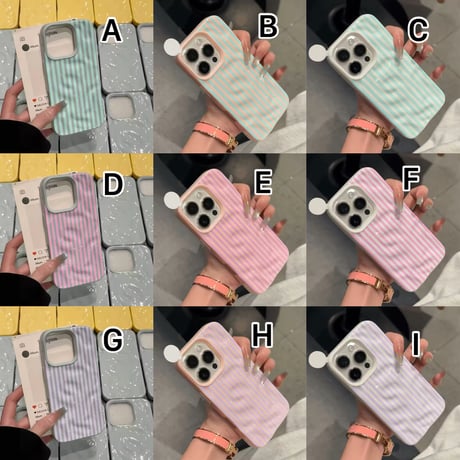 S75684 パステルストライプ iPhoneケース