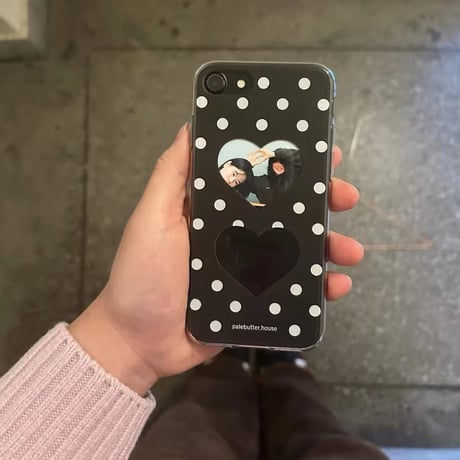 L62210 ハート窓ドットiPhoneケース
