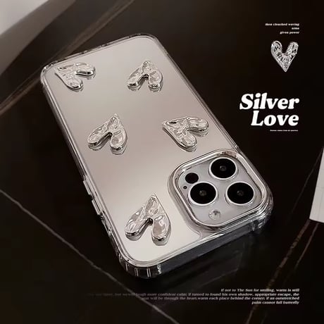 K23120 シルバーハートミラー iPhoneケース