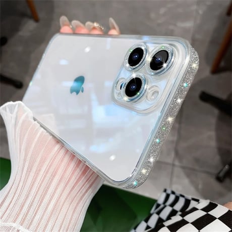 L61917 グリッターエッジ クリアiPhoneケース