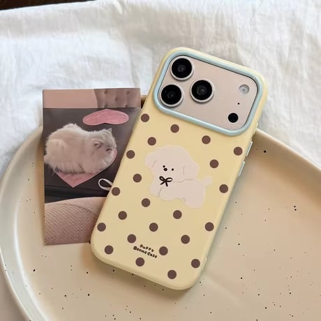 S75644 もこもこわんこのドットiPhoneケース